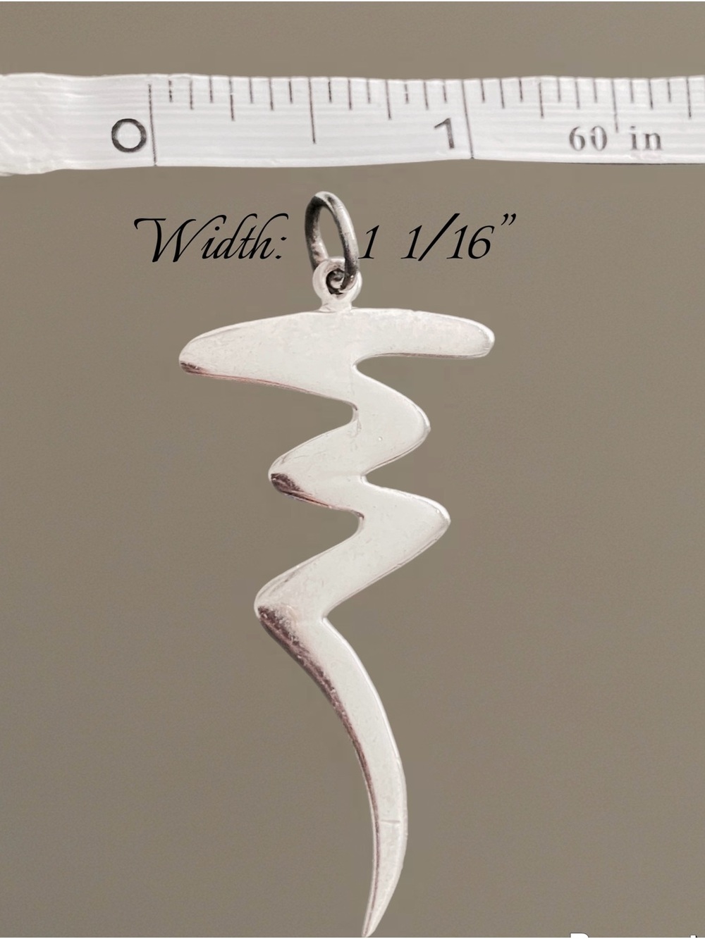 Paloma Picasso Style (Not Tiffany) Zig Zag Scribbles Sterling Silver Pendant - Picture 4 of 5